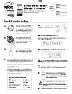 Pool Tender™ Mineral Chamber Manual (english) Manual for Pool Tender™ Mineral Chamber (english)