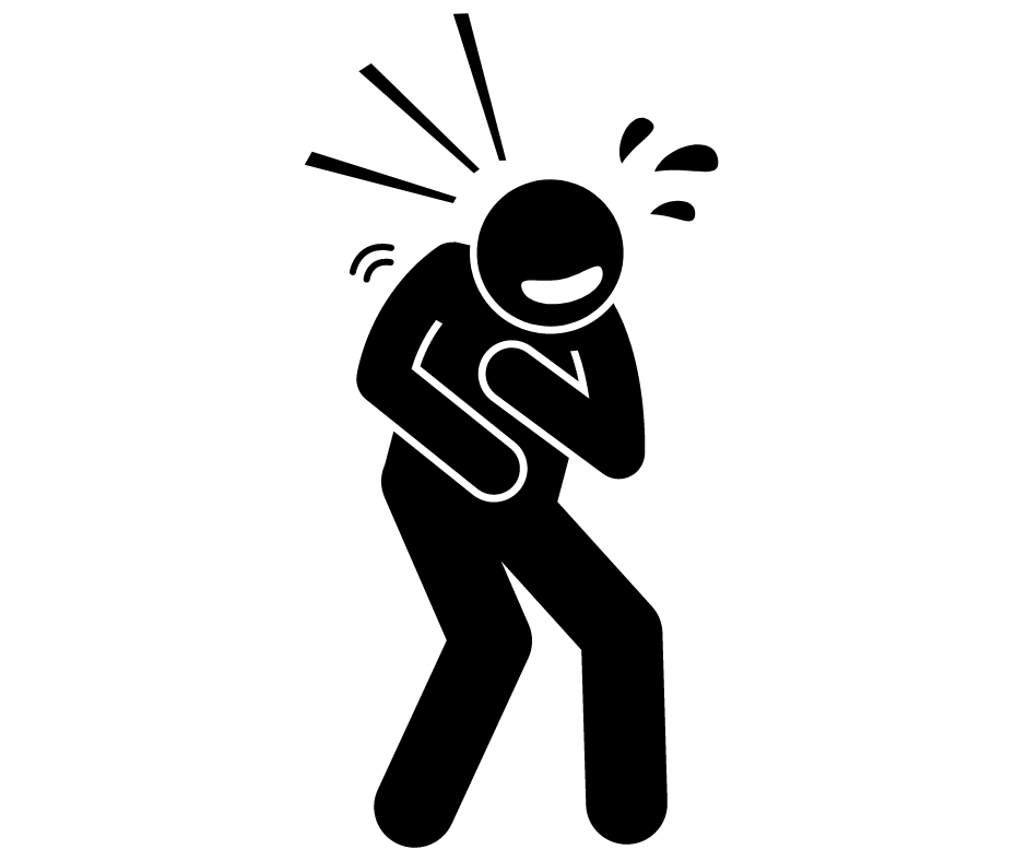 Clip Art Person Laughing A gray cartoon of a person laughing and clutching their stomach