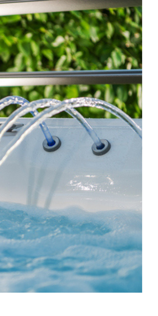Hot Tub Fountain Image of a hot tub with three streams of water fountains.