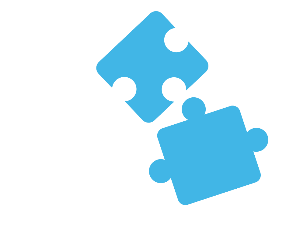 Puzzle Pieces Two blue puzzle pieces