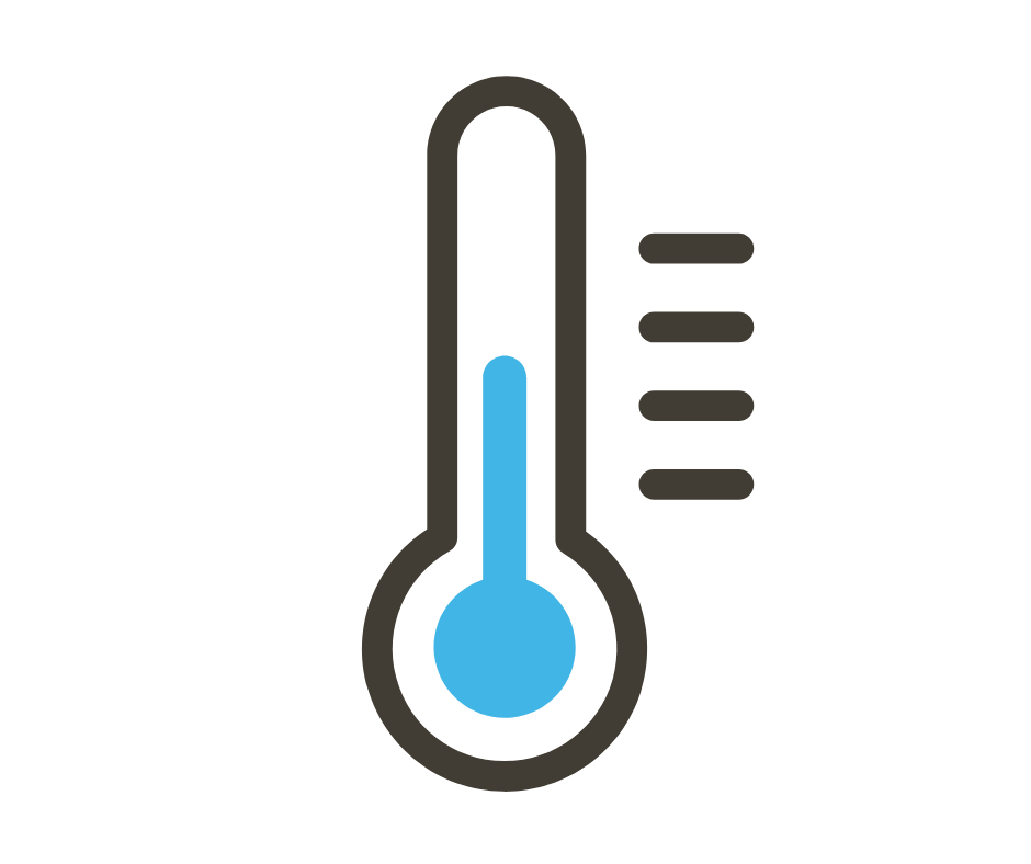 Thermometer clip art with blue indicator