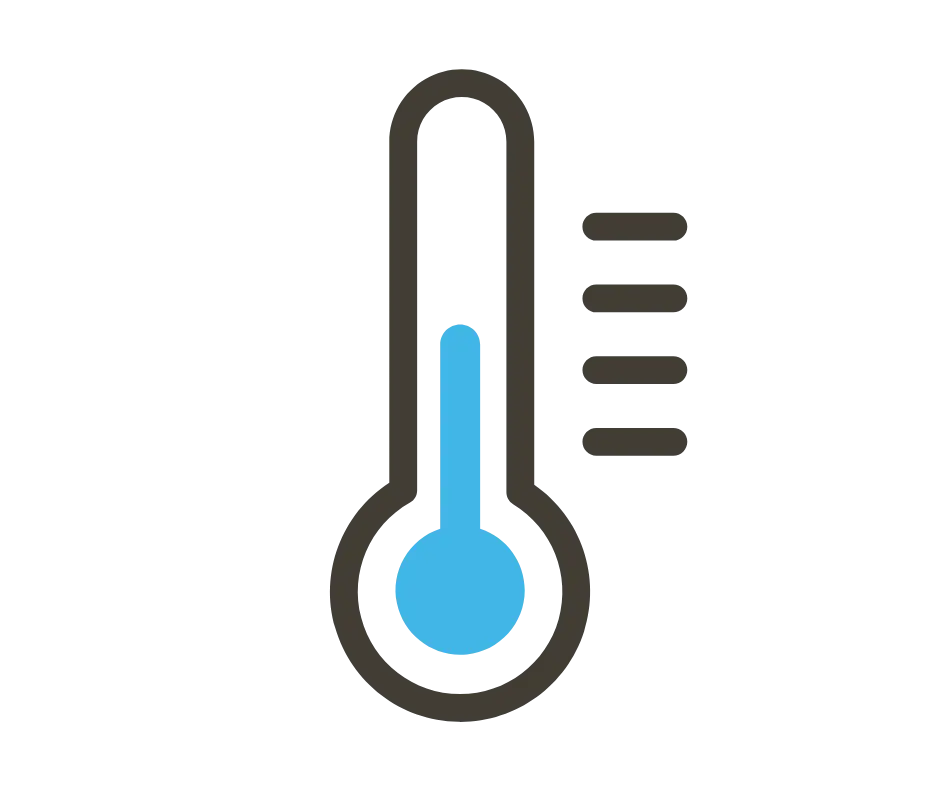Thermometer clip art with blue indicator