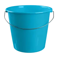 A blue plastic bucket with a transparent background.