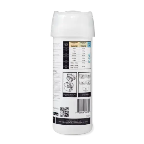 Back view of FROG® Target — Total Alkalinity increaser bottle showing label instructions and details.