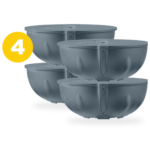 Four FROG @ease SmartChlor+ Cartridges in slate blue shown in a two-by-two arrangement, labeled as item four in the bundle